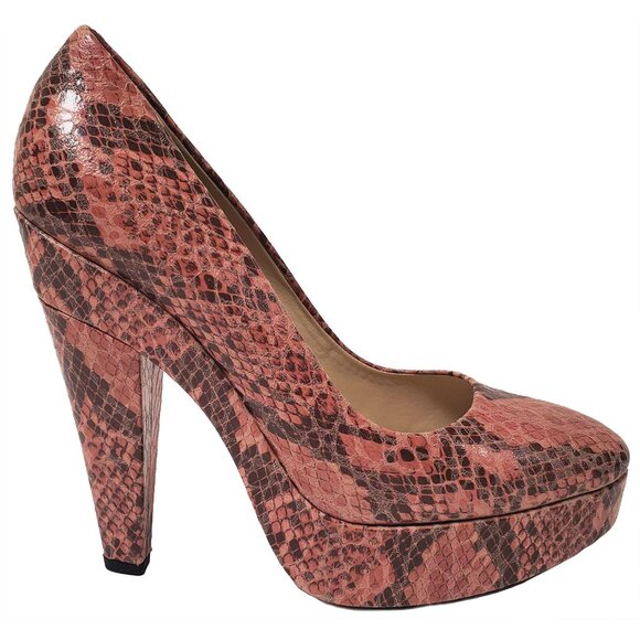 STELLA MCCARTNEY SHOES FAUX SNAKEPRINT LEATHER PLATFORM HIGH HEEL IT 41 US 11 - Picture 1 of 12